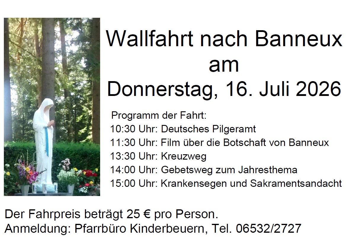 2026 Wallfahrt nach Banneux